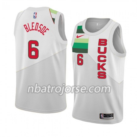 Män Milwaukee Bucks Tröja Eric Bledsoe 6 2018-19 Nike Vit Swingman